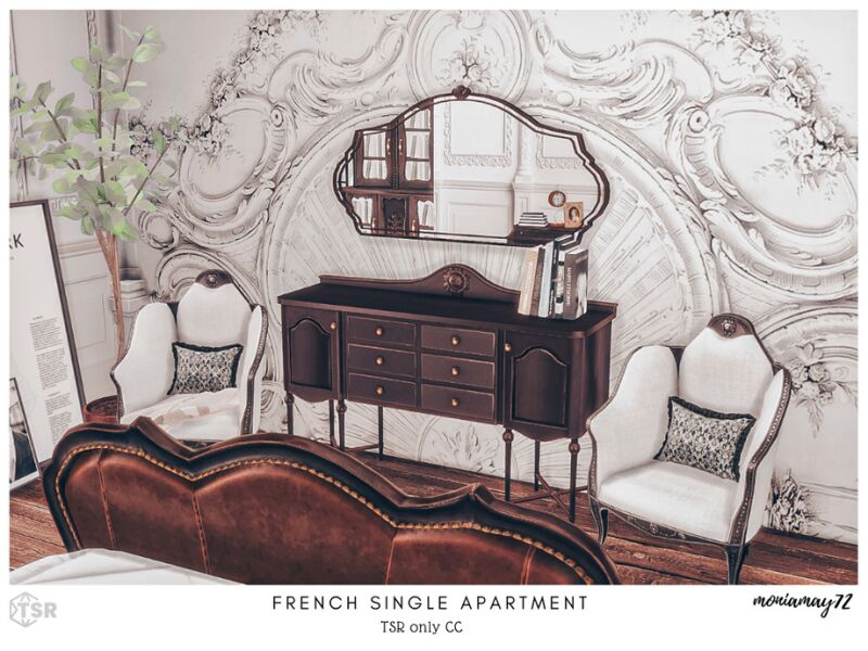 Charming French Single Apartment CC 3 sims 4 cc french single apartment tsr only cc by moniamay72 10