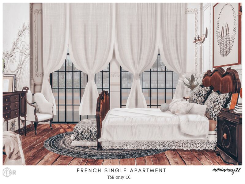 Charming French Single Apartment CC 4 sims 4 cc french single apartment tsr only cc by moniamay72 11