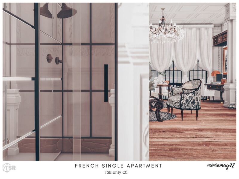 Charming French Single Apartment CC 2 sims 4 cc french single apartment tsr only cc by moniamay72 12