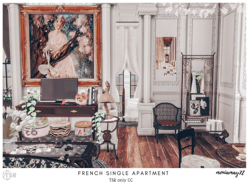 Charming French Single Apartment CC 7 sims 4 cc french single apartment tsr only cc by moniamay72 6