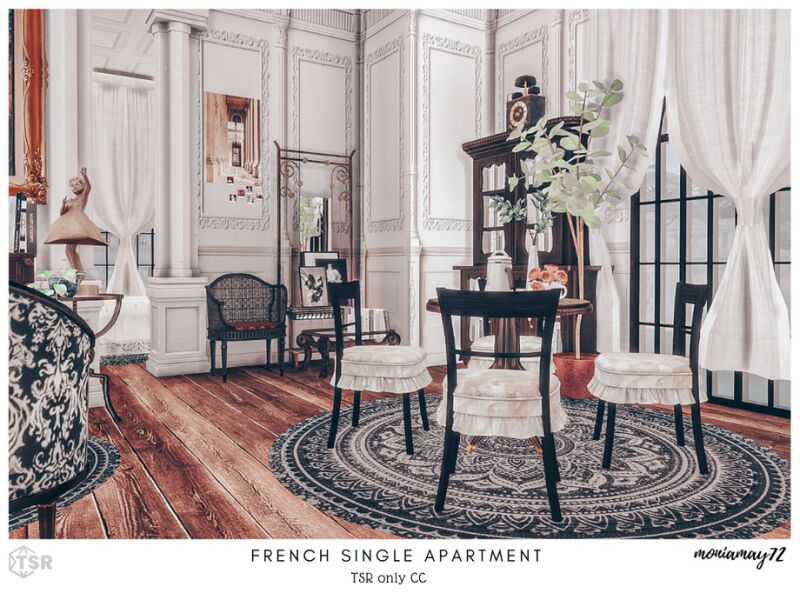 Charming French Single Apartment CC 8 sims 4 cc french single apartment tsr only cc by moniamay72 7