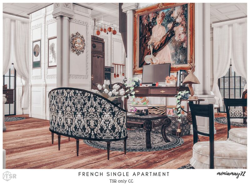 Charming French Single Apartment CC 6 sims 4 cc french single apartment tsr only cc by moniamay72 8
