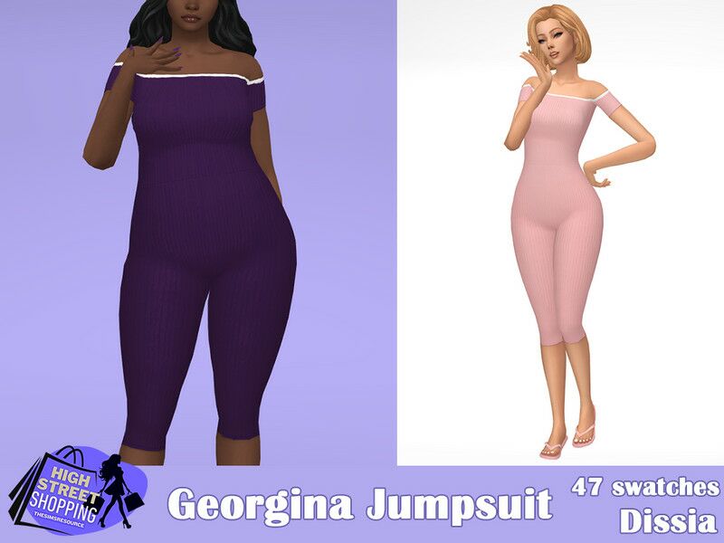 Georgina Jumpsuit: A Stylish Choice 1 Georgina Jumpsuit: A Stylish Choice Sims 4 CC