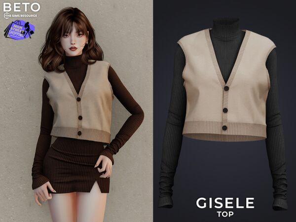 Gisele Top by Beto_Ae0 1 Gisele Top by Beto_Ae0 Sims 4 CC