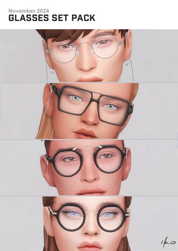 Stylish Glasses Set Pack by Ikosims 1 Stylish Glasses Set Pack by Ikosims Sims 4 CC