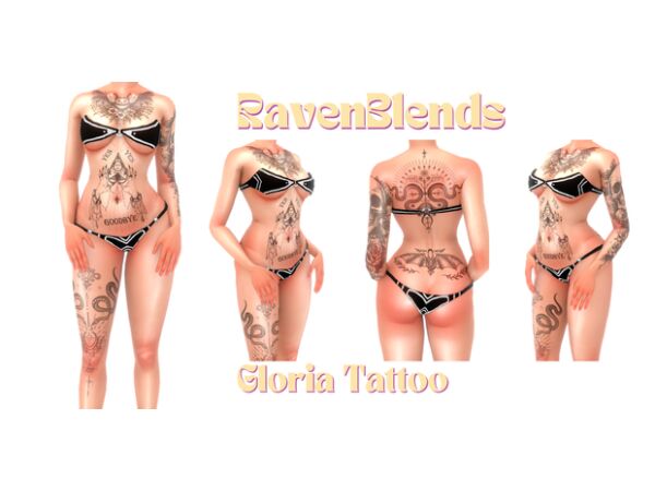 Gloria Tattoo by RavenBlends 1 Gloria Tattoo by RavenBlends Sims 4 CC