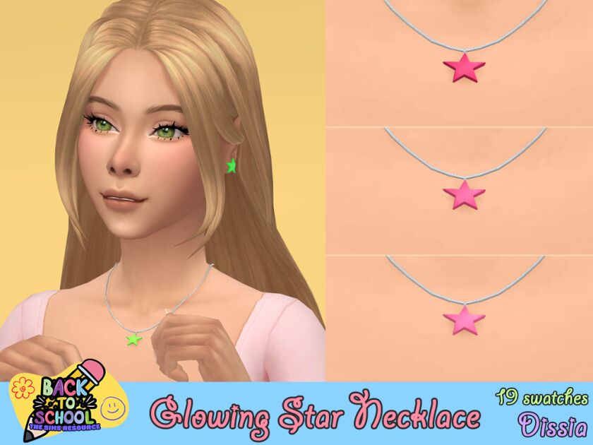 Glowing Star Necklace for All Ages 1 Glowing Star Necklace for All Ages Sims 4 CC