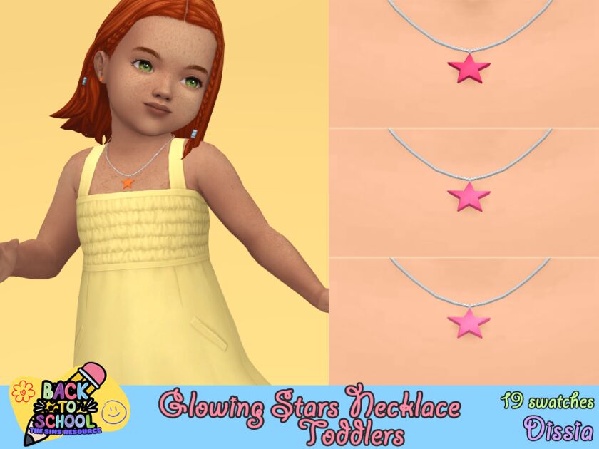 Glowing Star Necklace for All Ages 2 sims 4 cc glowing star necklace for adults kids and 3