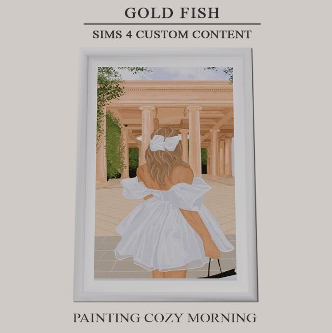 Goldfish Painting Cozy Morning 2 sims 4 cc goldfish painting cozy morning 2