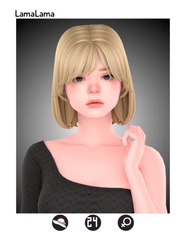 Stylish Hair Kaleigh by LamaLama 1 Stylish Hair Kaleigh by LamaLama Sims 4 CC