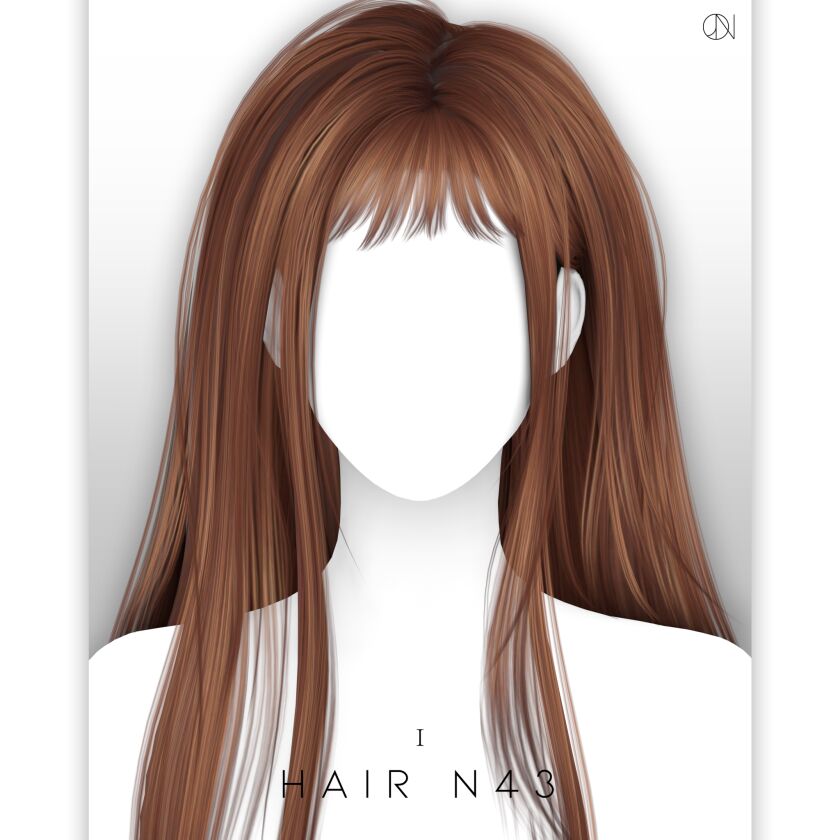 Hair N43 1 Hair N43 Sims 4 CC