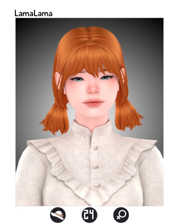 Stylish Pauletta Hair by LamaLama 1 Stylish Pauletta Hair by LamaLama Sims 4 CC
