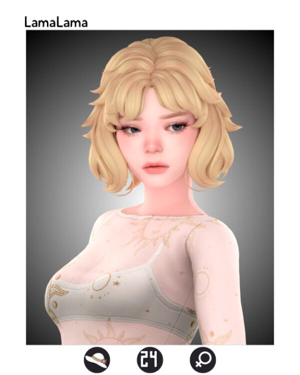Hair Unique by Lamalama 1 Hair Unique by Lamalama Sims 4 CC