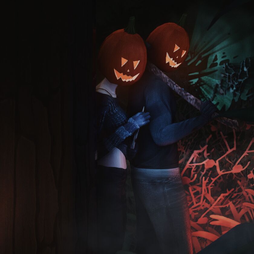 Halloween Gift 🎃 7 sims 4 cc halloween gift pumpkin head poses 7