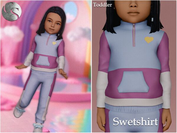 Harper Sweatshirt for Toddlers 1 Harper Sweatshirt for Toddlers Sims 4 CC