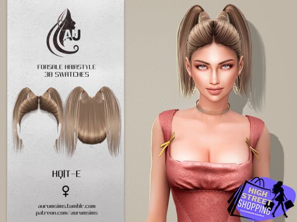 Stylish High Mid Length Double Ponytails 1 Stylish High Mid Length Double Ponytails Sims 4 CC