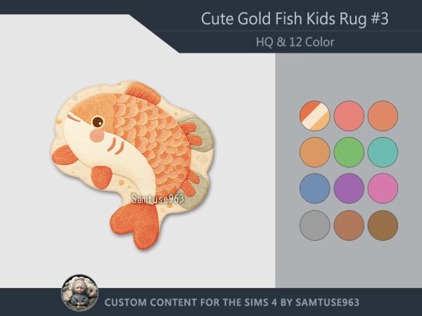 Cute Goldfish Kids Dance Rug for Playful Rooms 1 Cute Goldfish Kids Dance Rug for Playful Rooms Sims 4 CC