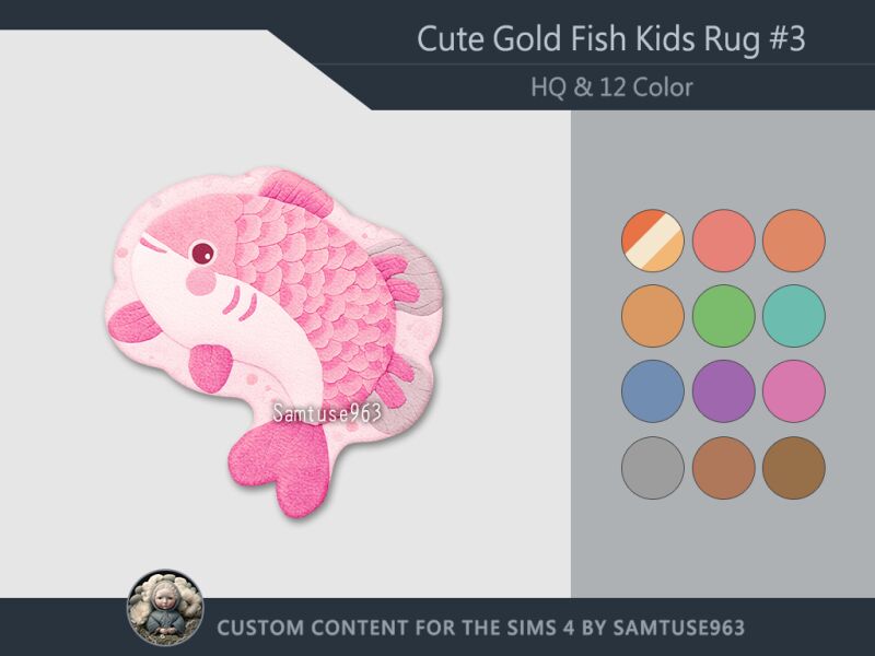 Cute Goldfish Kids Dance Rug for Playful Rooms 4 sims 4 cc hq cute goldfish kids dance rug 3 samtuse963 2