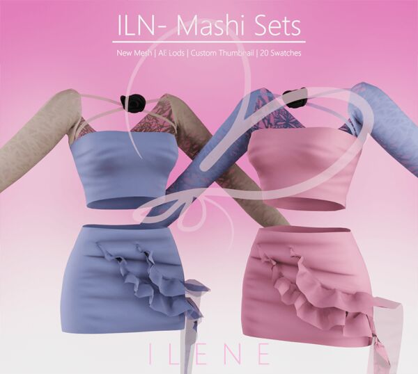 ILN. Mashiro Sets - Stylish Female Outfits 1 ILN. Mashiro Sets – Stylish Female Outfits Sims 4 CC