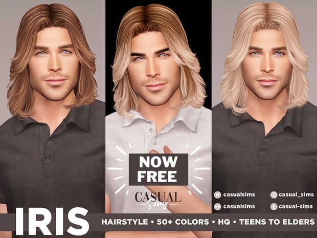 Iris Hairstyle Now Free (Bangs Version) by CasualSims 3 sims 4 cc iris hairstyle now free bangs version by casualsims 2