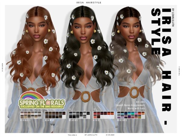 Irisa Hairstyle by LeahLilith 1 Irisa Hairstyle by LeahLilith Sims 4 CC