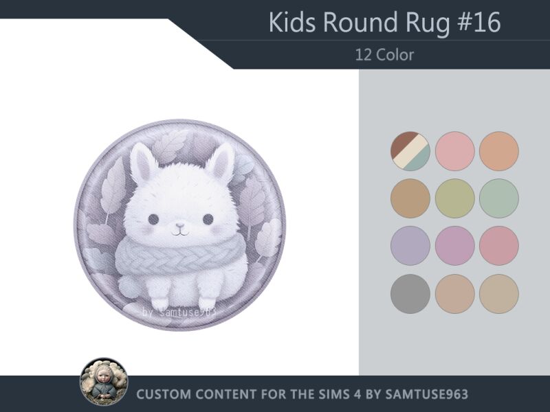 Whimsical Round Dance Rug for Kids 2 sims 4 cc kids round dance rug 16 samtuse963 3