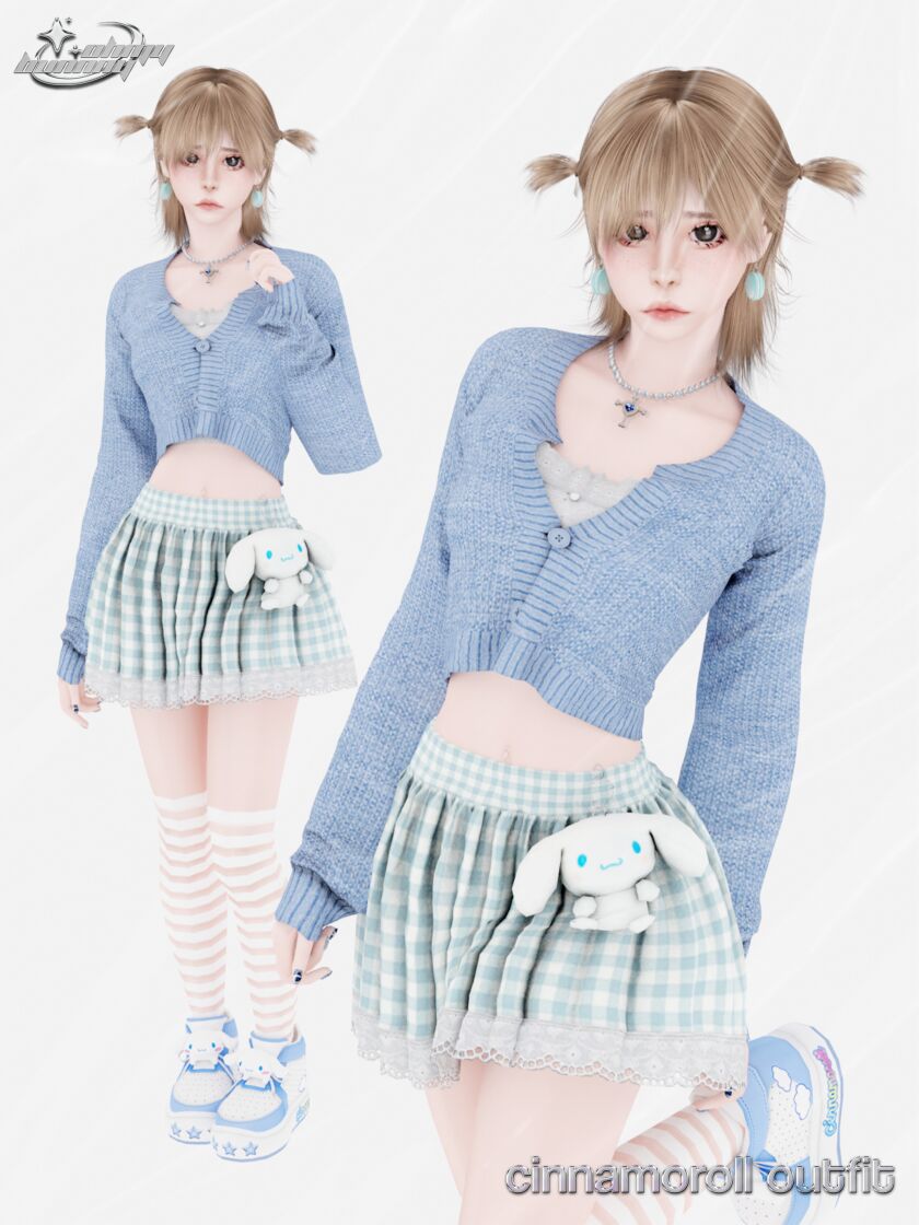 Adorable Cinnamoroll Outfit for Kittens 1 Adorable Cinnamoroll Outfit for Kittens Sims 4 CC