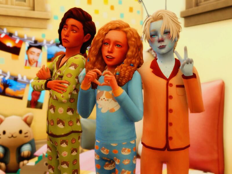 Cute Kitty Pajamas Recolor 5 sims 4 cc kitty pajamas a recolour by aliengirl 2