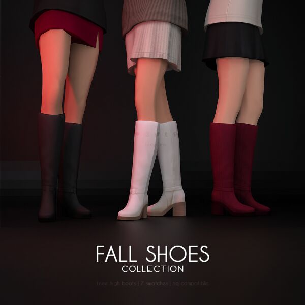 Knee High Boots - Fall Shoes Collection 1 Knee High Boots – Fall Shoes Collection Sims 4 CC