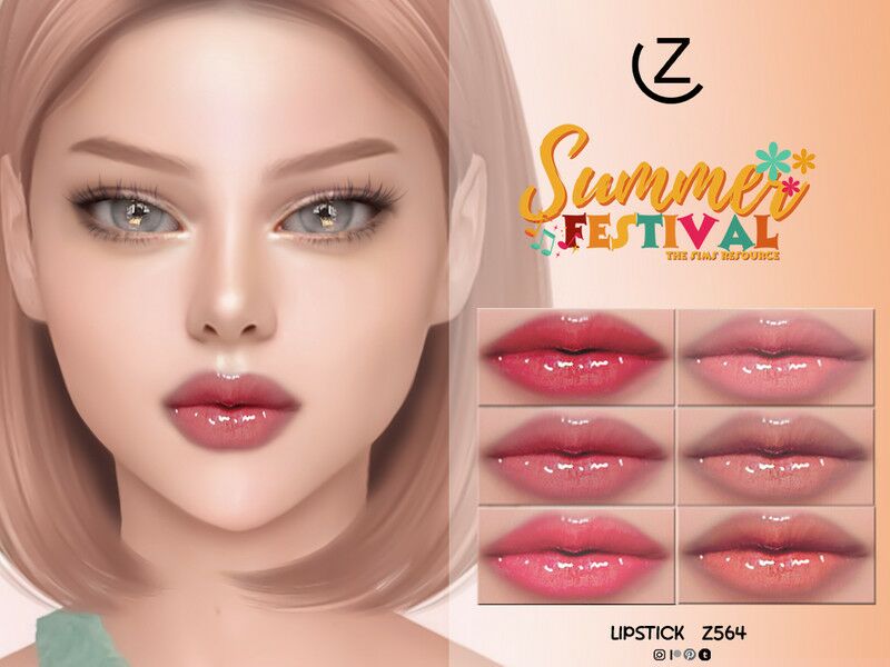 Stunning Lipstick Z564 by Zenx 1 Stunning Lipstick Z564 by Zenx Sims 4 CC