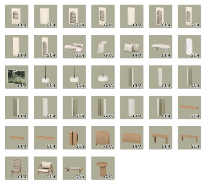 Stunning Living and Dining Set by GUA 2 sims 4 cc livingdining set apricity by gua 2