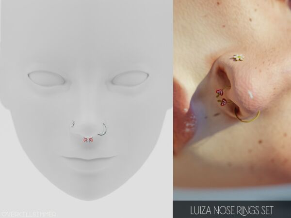 Luiza Nose Rings Set 1 Luiza Nose Rings Set Sims 4 CC
