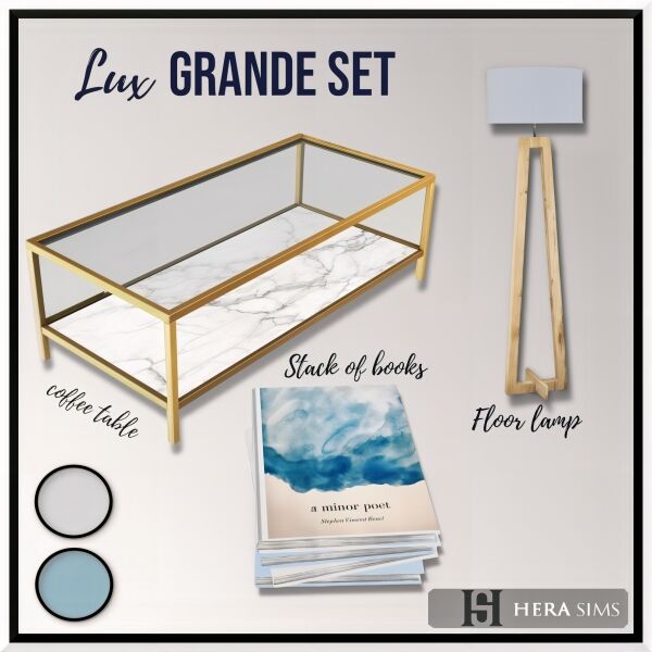 LUX Grande Living Set 1 LUX Grande Living Set Sims 4 CC