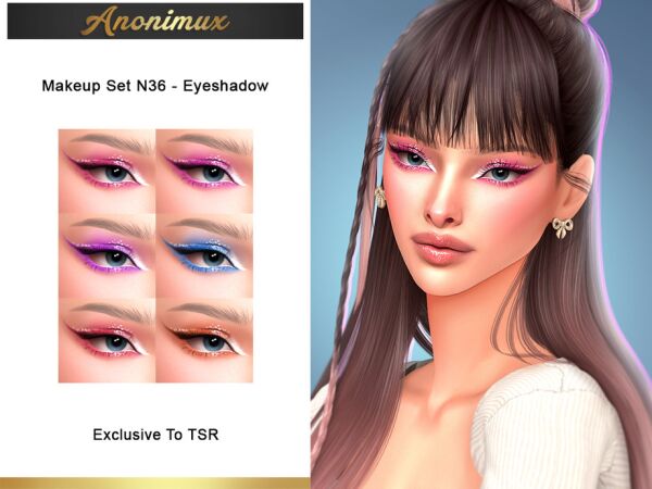Stunning Eyeshadow Makeup Set N36 1 Stunning Eyeshadow Makeup Set N36 Sims 4 CC