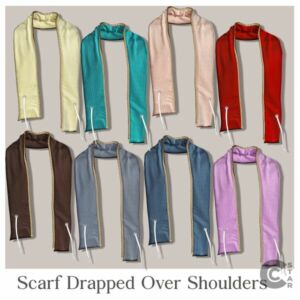 Stylish Male Scarf in 20 Colors Sims 4 CC
