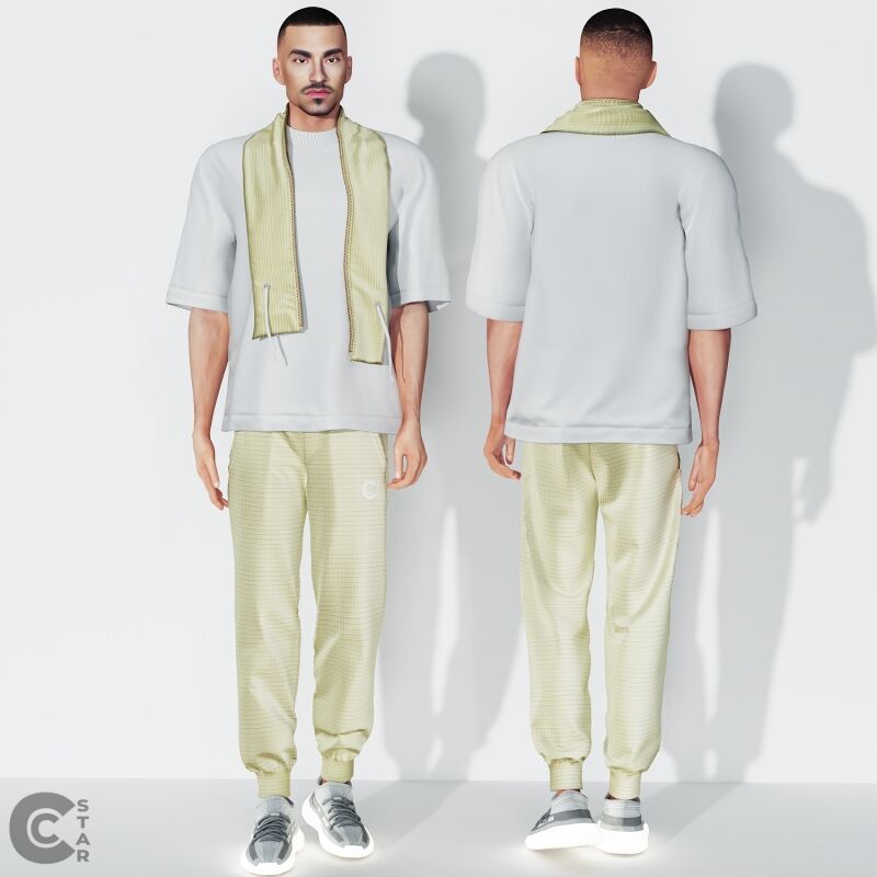 Stylish Male Scarf in 20 Colors 5 sims 4 cc male scarf accessory category cool content star 2