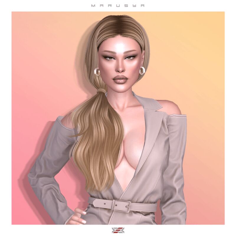 Marusya - Stunning Updo Hairstyle 2 sims 4 cc marusya hairstyle by lexel 2