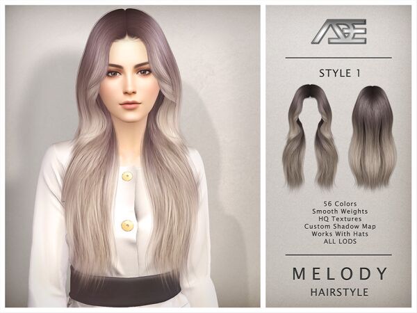 Melody - Style 1 Hairstyle by Ade_Darma 1 Melody – Style 1 Hairstyle by Ade_Darma Sims 4 CC