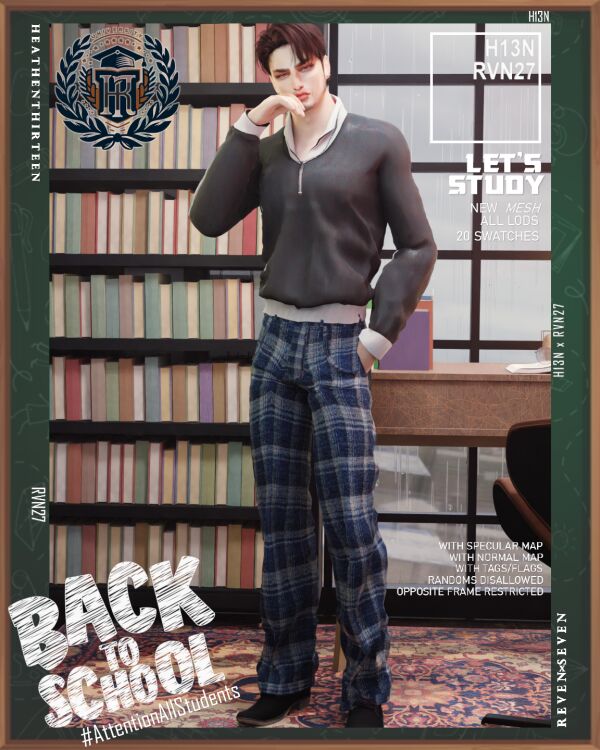 Men's Luxurious Loose Pleated Pants for Winter 1 Men’s Luxurious Loose Pleated Pants for Winter Sims 4 CC