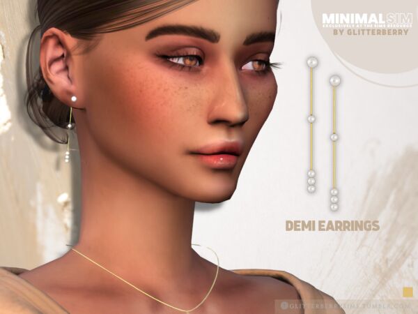Minimalsim- Demi Earrings By Glitterberryfly 1 Minimalsim- Demi Earrings By Glitterberryfly Sims 4 CC