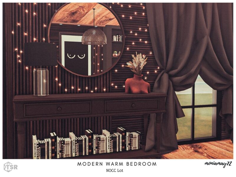 Modern Warm Bedroom 5 sims 4 cc modern warm bedroom 4