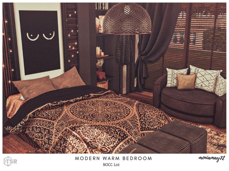 Modern Warm Bedroom 2 sims 4 cc modern warm bedroom 6