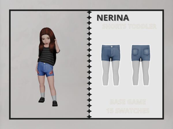 Nerina - Toddler Shorts 1 Nerina – Toddler Shorts Sims 4 CC