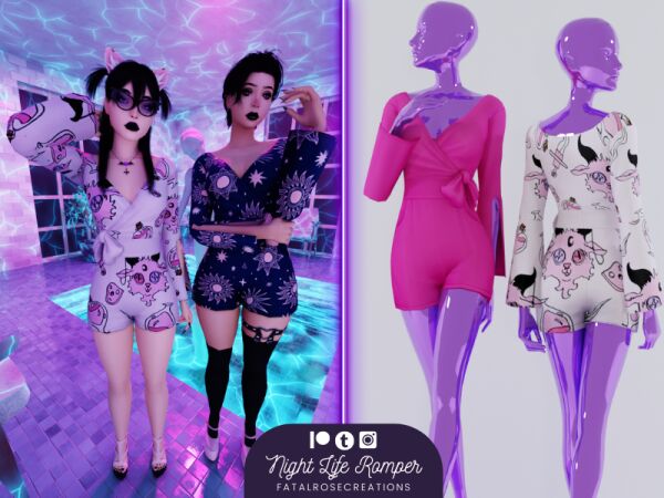 Chic Night Life Romper 1 Chic Night Life Romper Sims 4 CC
