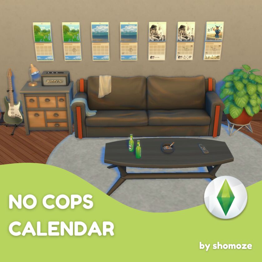 Creative No Cops Calendar Recolor 1 Creative No Cops Calendar Recolor Sims 4 CC