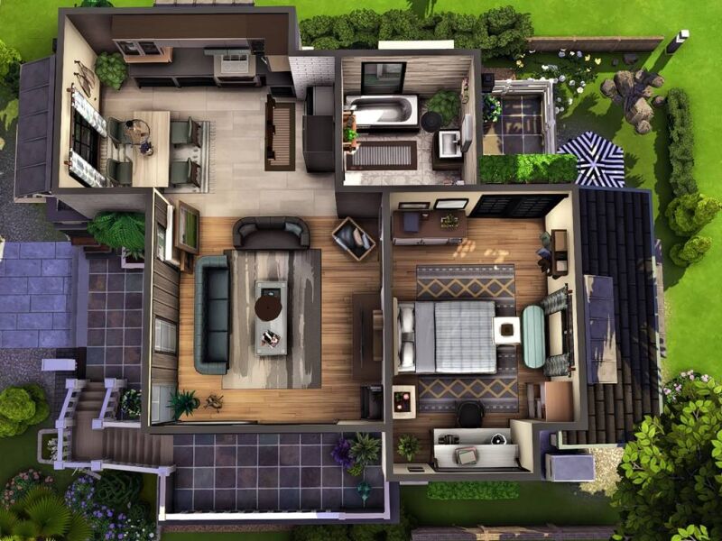 Oasis Cozy Home 2 - A Comfortable Retreat 2 sims 4 cc oasis cozy home 2 by raysims9 4