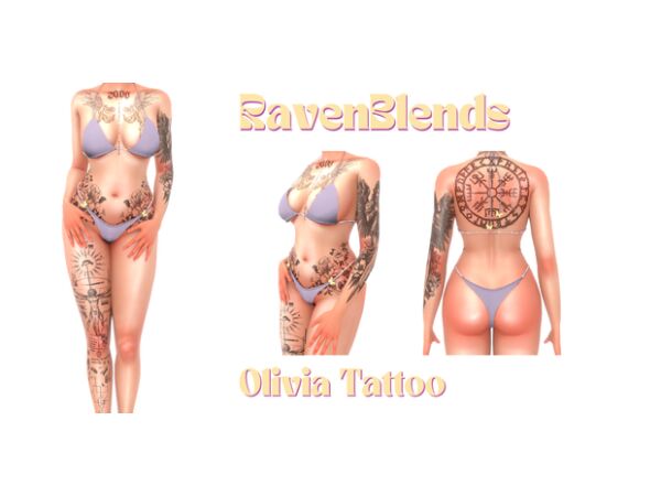 Olivia Tattoo by Ravenblends 1 Olivia Tattoo by Ravenblends Sims 4 CC