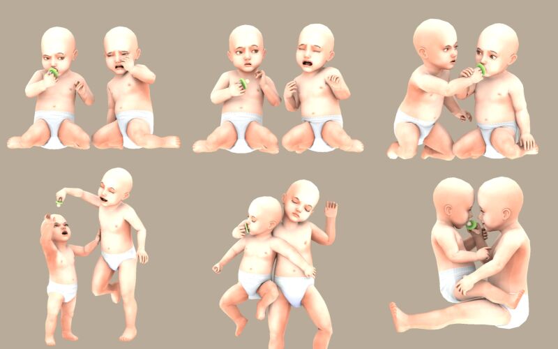 Charming Pacifier Poses for Infants 2 sims 4 cc pacifier poses accessory 2