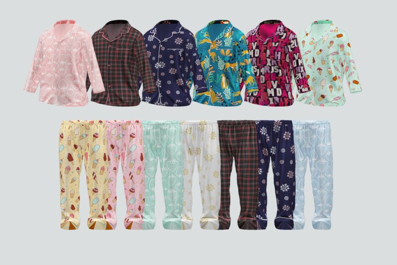 Pajama Set 02 PU by KK's Creation 2 sims 4 cc pajama set 02 pu by kks creation 2