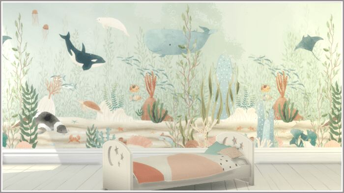 Panoramic Wallpaper for Nursery 3 sims 4 cc panoramic wallpaper for nursery by philo 3